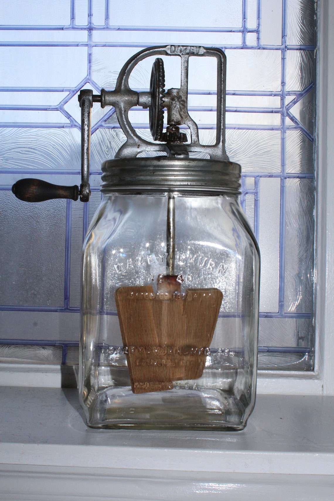 Vintage Glass Butter Churn 4 Quart Rustic Farmhouse Décor Etsy