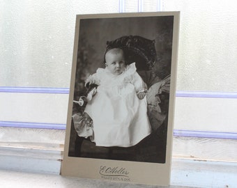 Antique Cabinet Card Photograph Victorian Baby 1800s