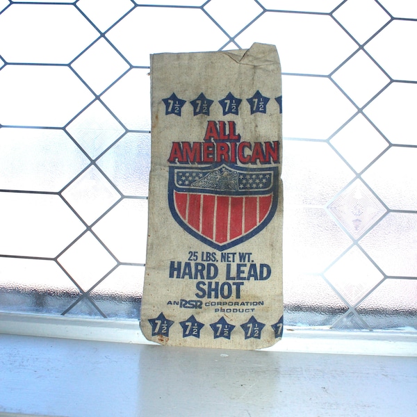 Vintage All American Hard Lead Shot Empty Bag