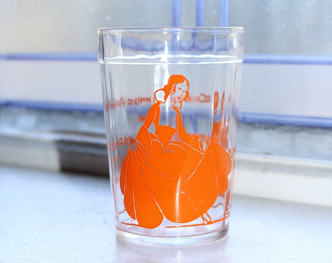 Vintage Hazel Atlas Cinderella Wed The Prince Glass Tumbler 1950s