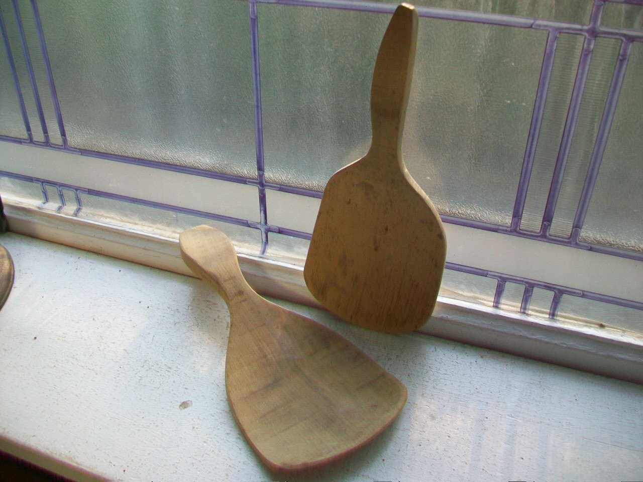 Pair of Wooden Butter Paddles Antique Farmhouse Kitchen Decor