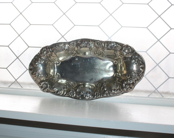 Antique Silverplate Bread Tray EG Webster Dated 1906