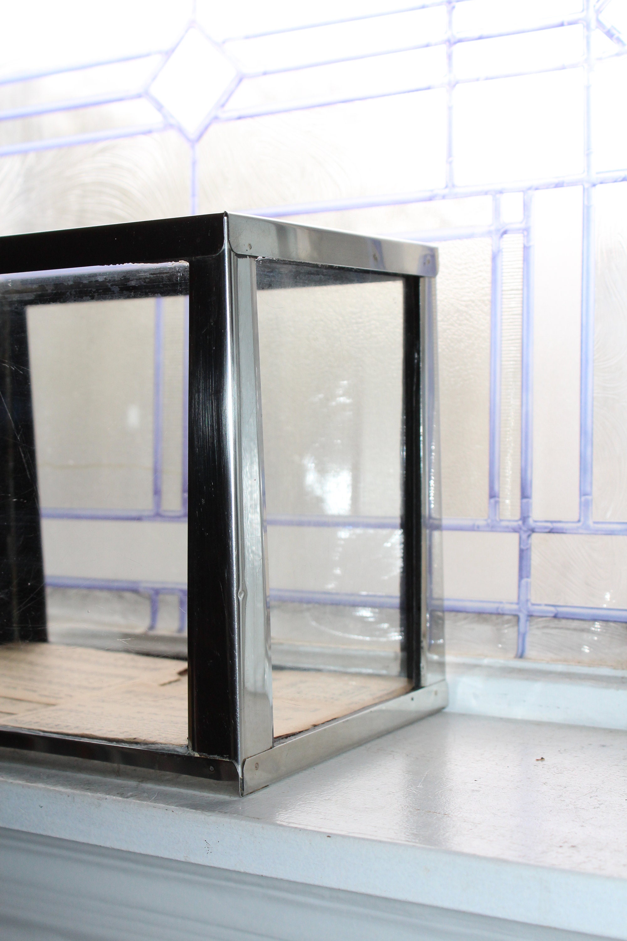 Vintage Mid Century Terrarium Glass and Chrome