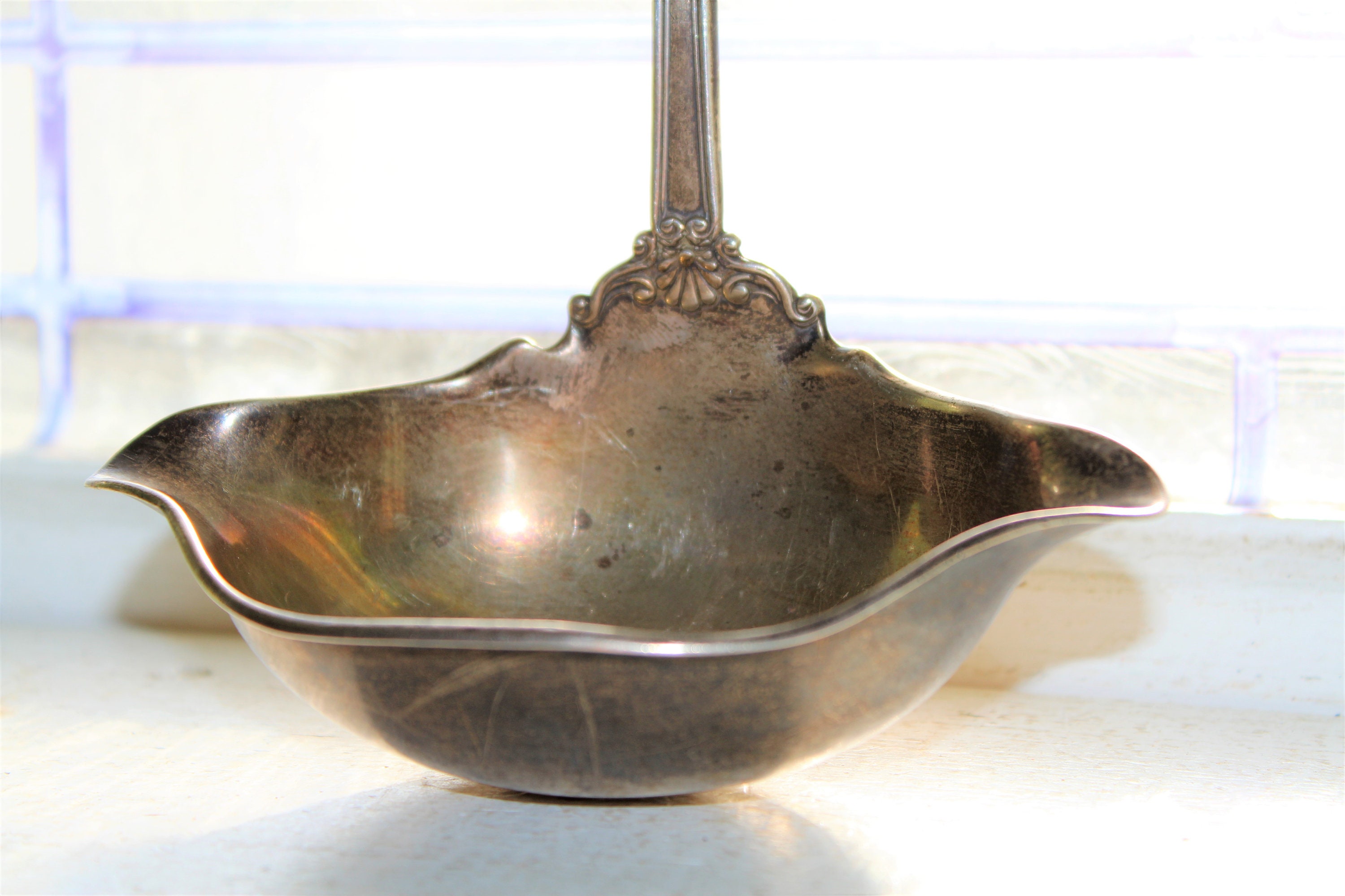 Antique Sterling Silver Punch Ladle 19th Century Victorian