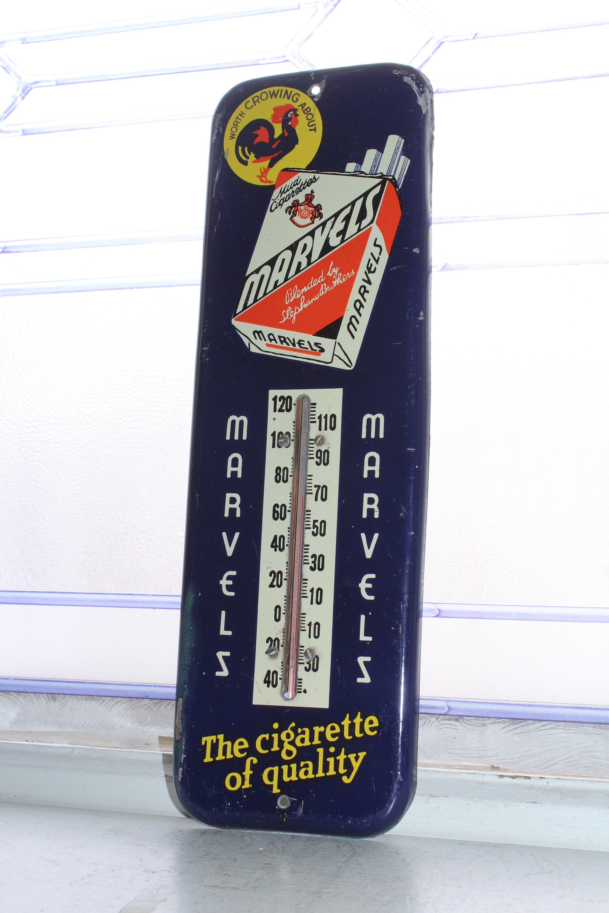 Vintage Marvels Cigarettes Thermometer Circa 1950s