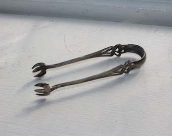 Antique Art Deco Silverplate Sugar Tongs E & JB