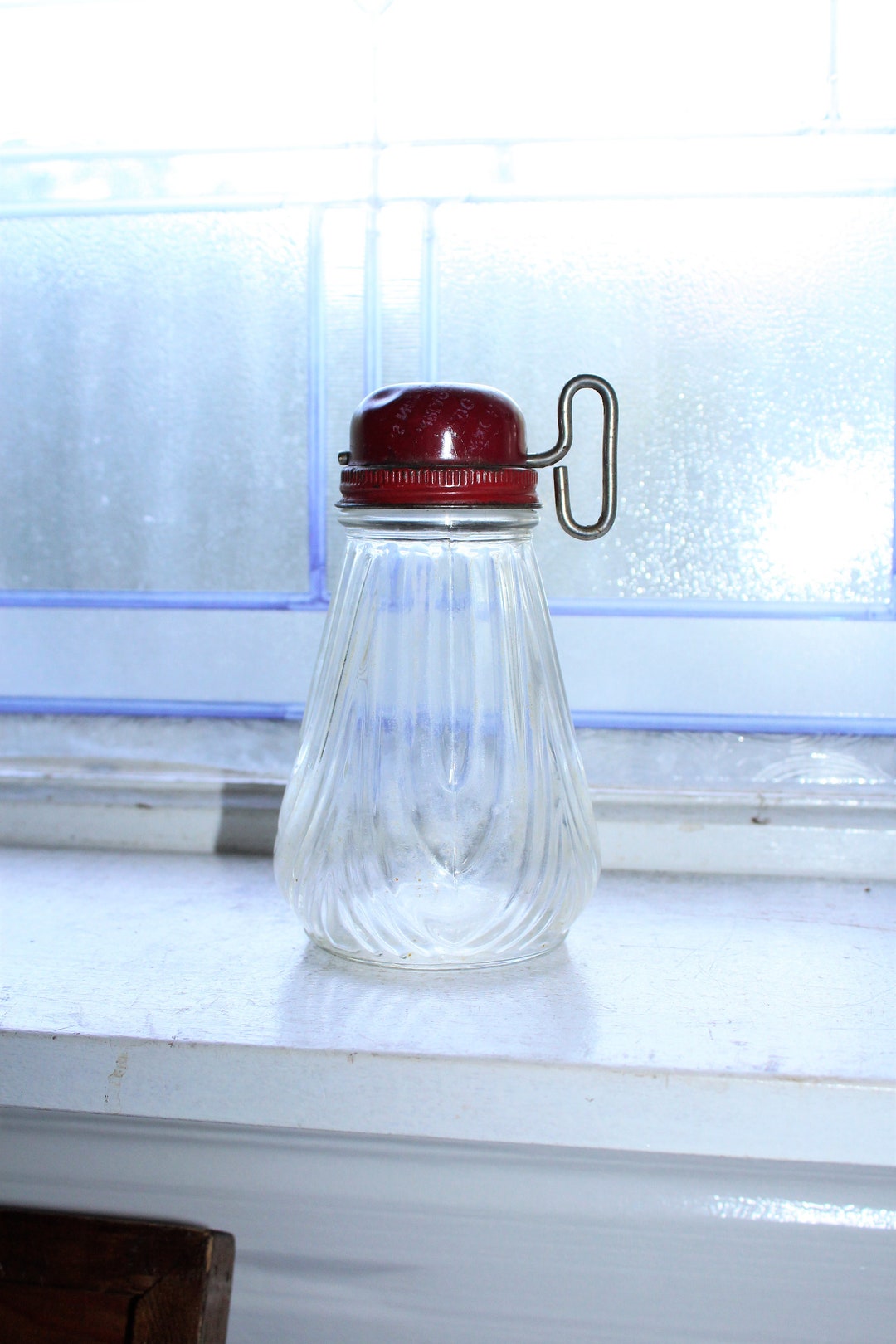 Vintage 1940s Kitchen Nut Chopper Glass Jar With Red Metal Lid Etsy