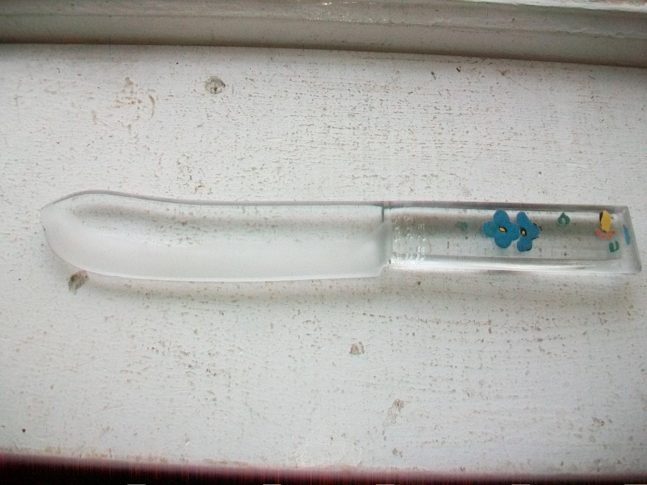 Glass Cake Knife Vintage 1920s