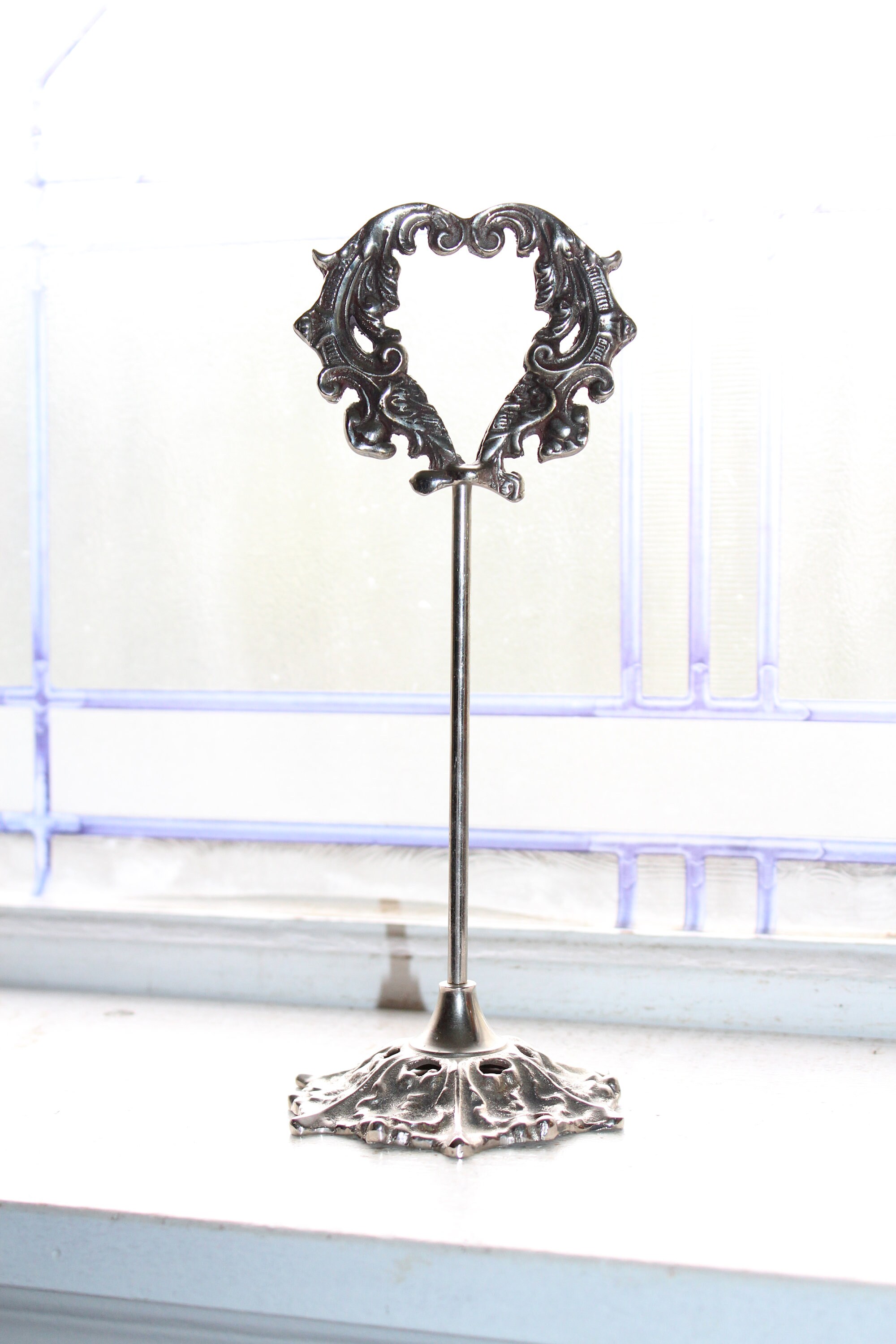 Vintage Store Sign Display Stand Victorian Heart