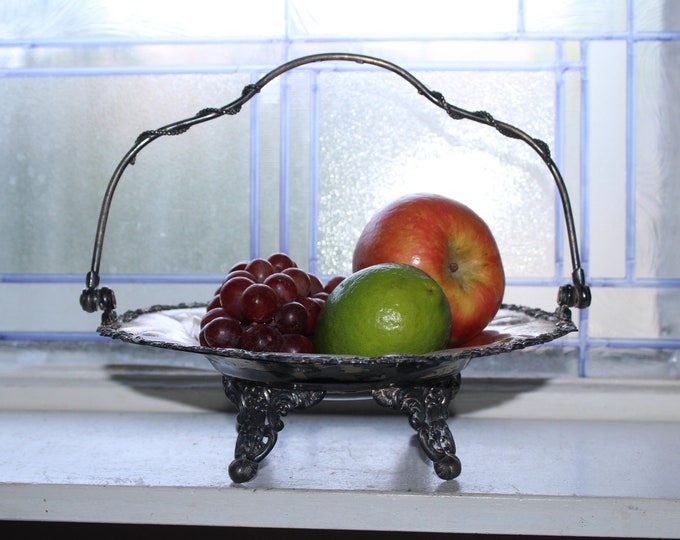 Antique 19th Century Victorian Van Bergh Silverplate Fruit Basket