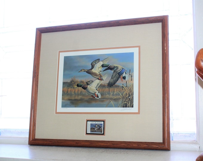 1996 ND Small Game Hunting Print and Stamp Wilhelm Goebel Signed