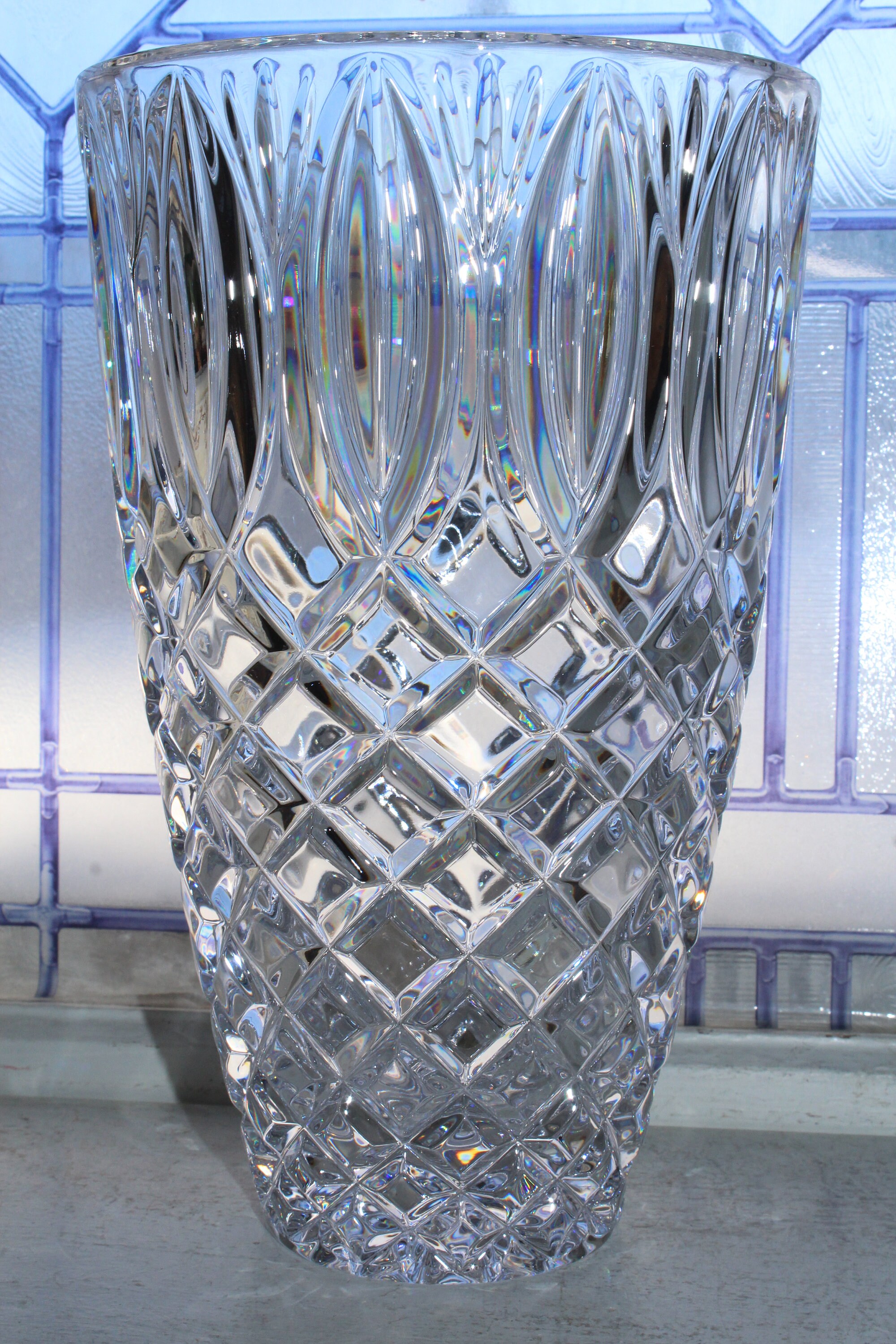 Large Waterford Crystal Grant Vase with Original Box