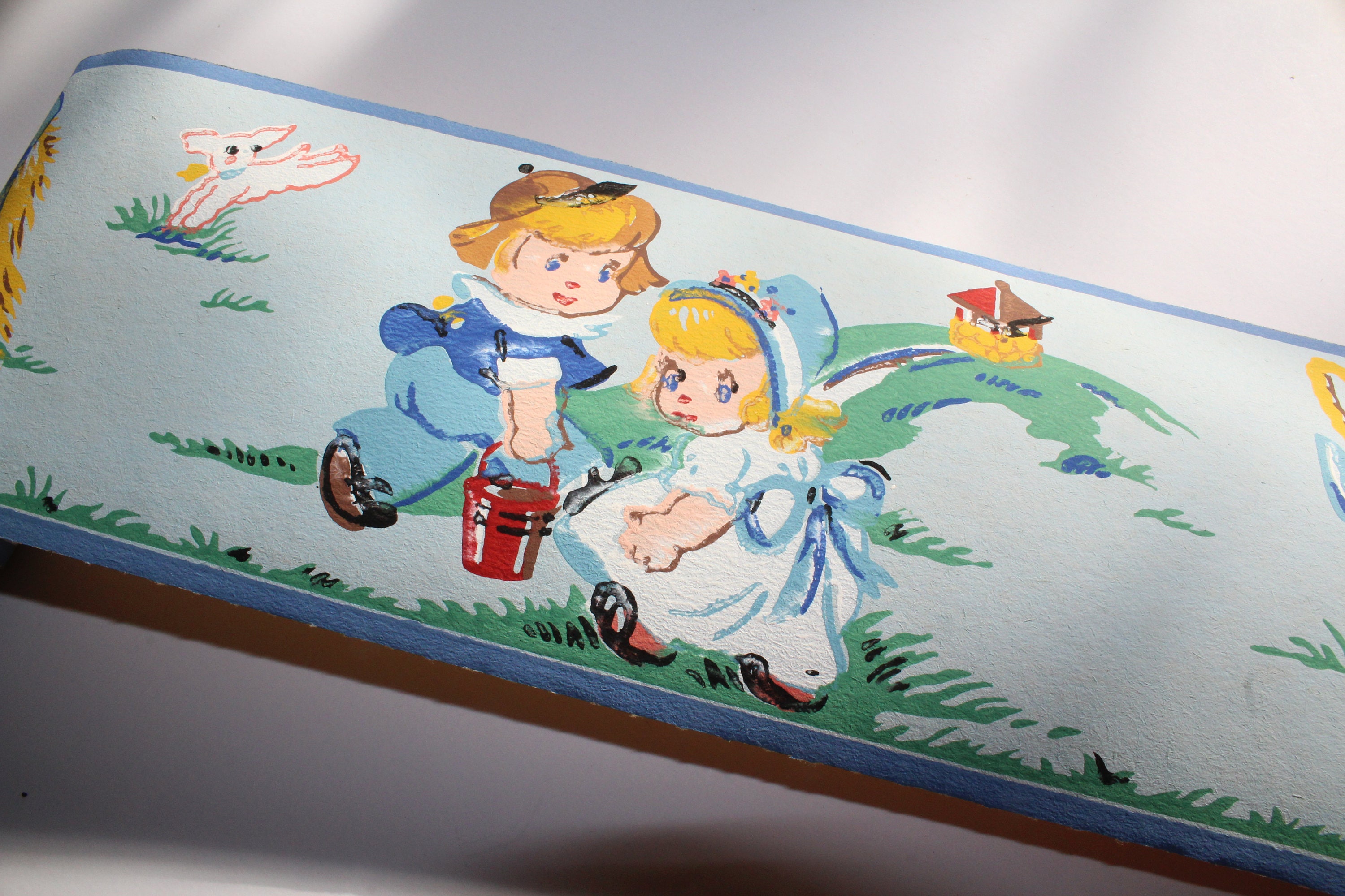 Vintage 1950s Wallpaper Border Mother Goose Dex Brand Wall Paper