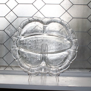 Large Cambridge Etched Glass Divided 5 Part Relish Dish
