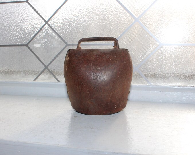 Antique Cow Bulle Bell J Firmann 4/0 Farmhouse Decor