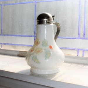 Antique Victorian Milk Glass Syrup Pitcher