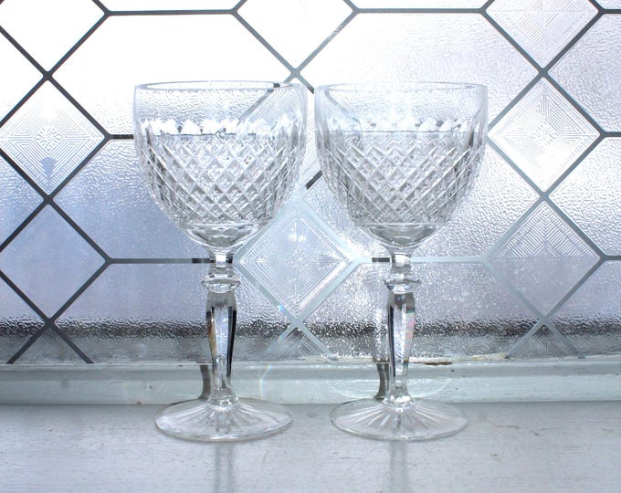 2 Vintage Franze Wittwer Mozell Elegant Water Goblets Glasses 1950s