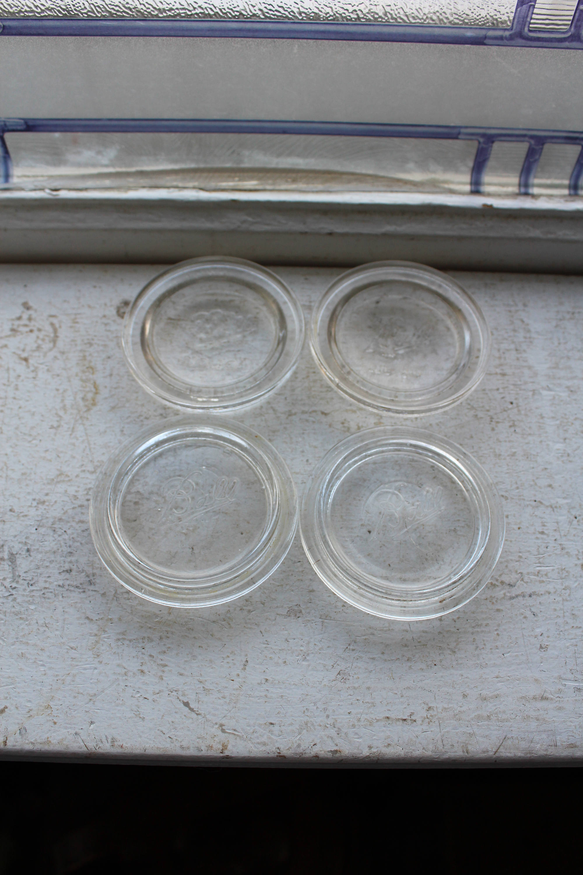 4 Ball Mason Jar Lid Inserts Clear Glass