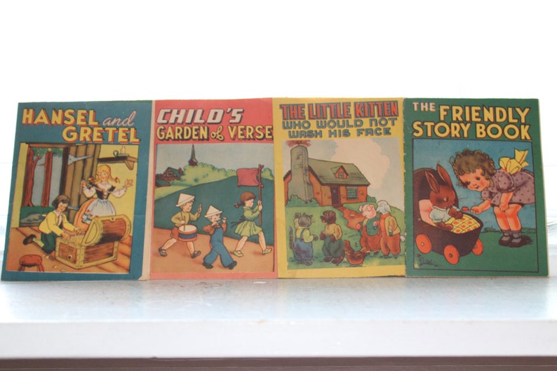 4 Vintage 1940s Children's Books Illustrated Booklets Etsy