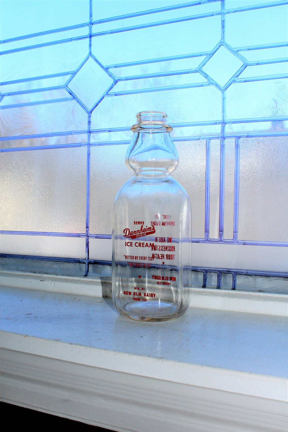 Vintage Cream Top Milk Bottle New Ulm Dairy Minnesota