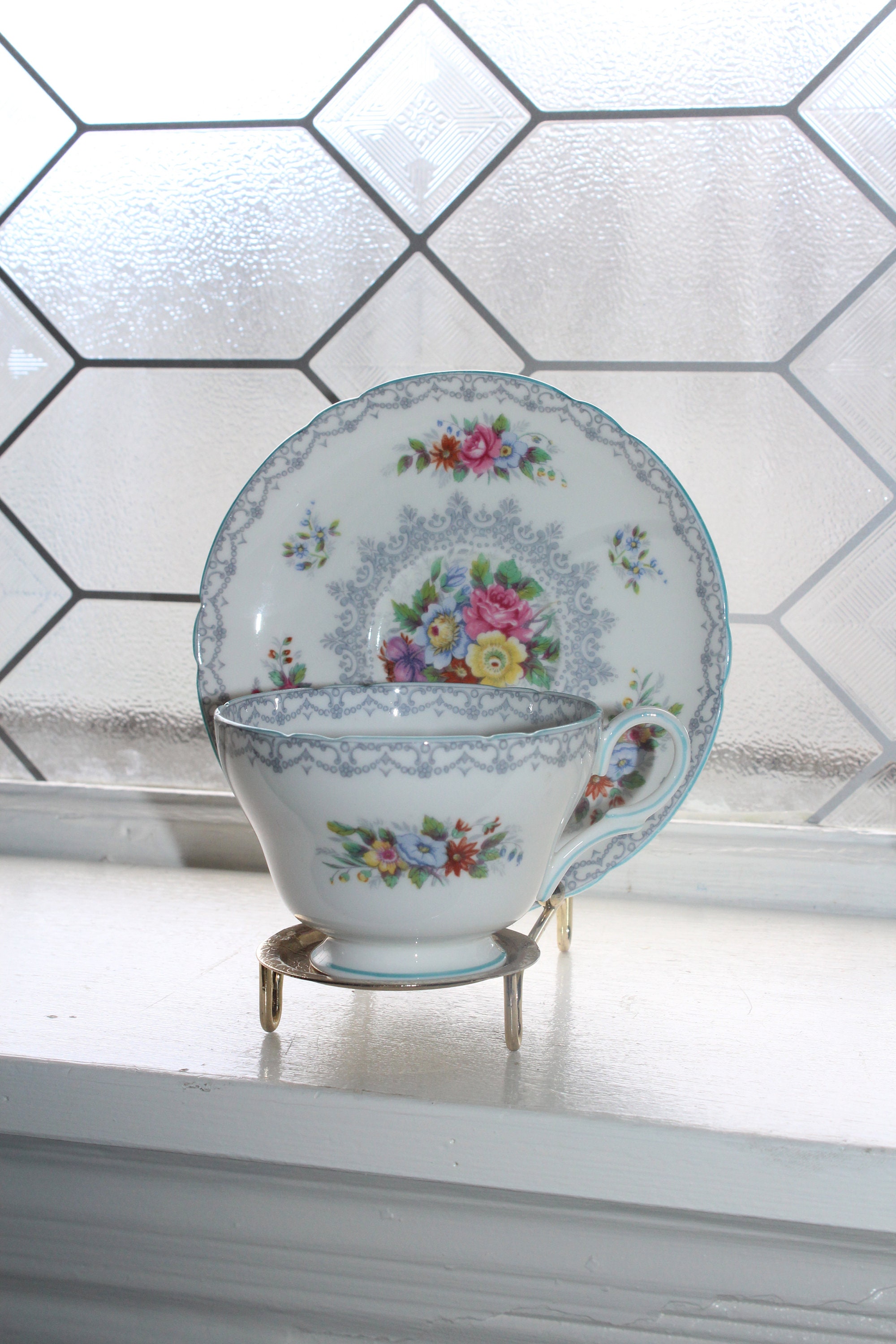 Vintage Shelley Crochet Tea Cup and Saucer