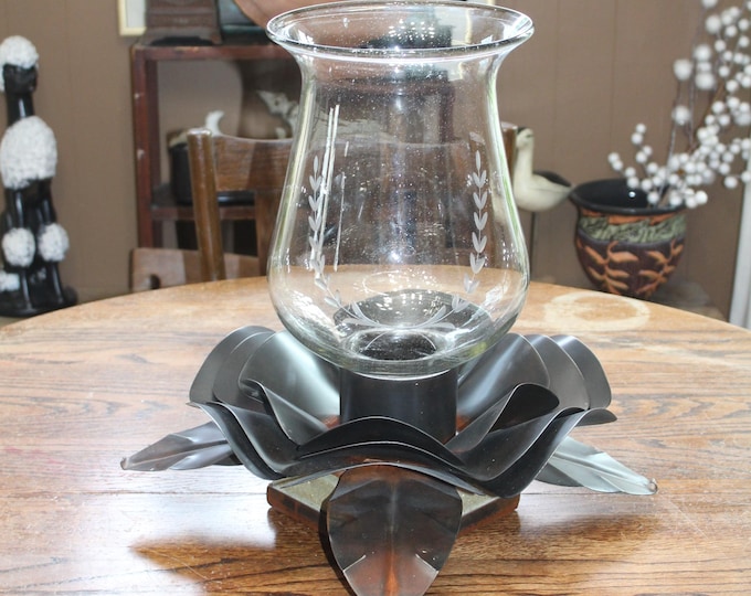 Huge Jan Barboglio Rosa Laurel Rose of Guadeloupe Centerpiece Vase Candleholder