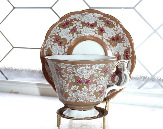Vintage Royal Albert Caramel Brown True Love Tea Cup and Saucer