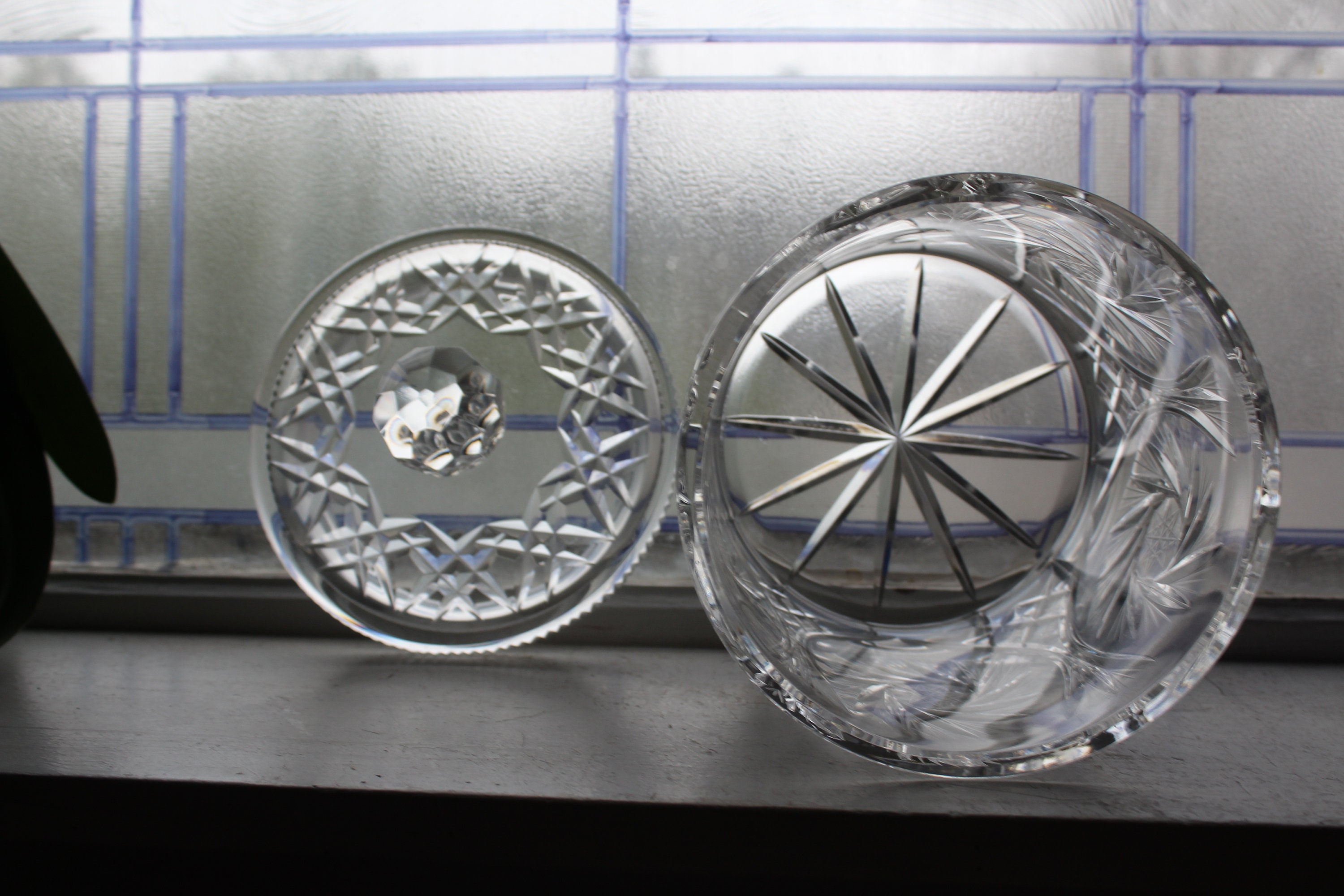 Beautiful Vintage Cut Crystal Ice Bucket with Lid