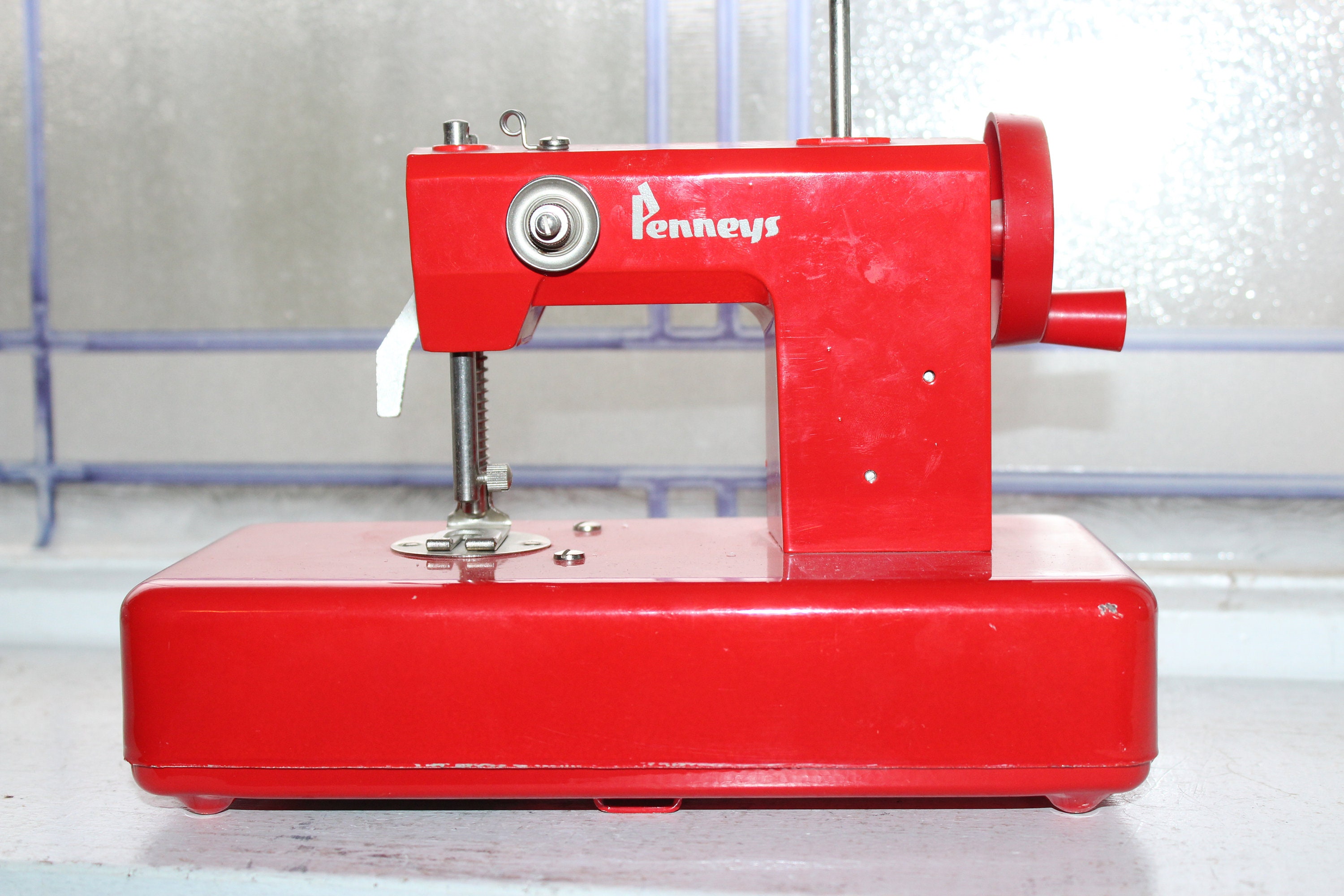 Vintage Penneys Red Toy Sewing Machine 1960s