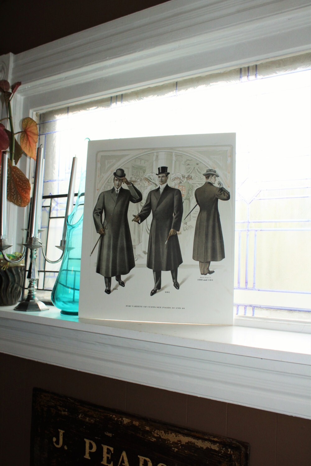 Large Antique Edwardian Mens Fashion Plate Tailor Catalog Print Circa ...
