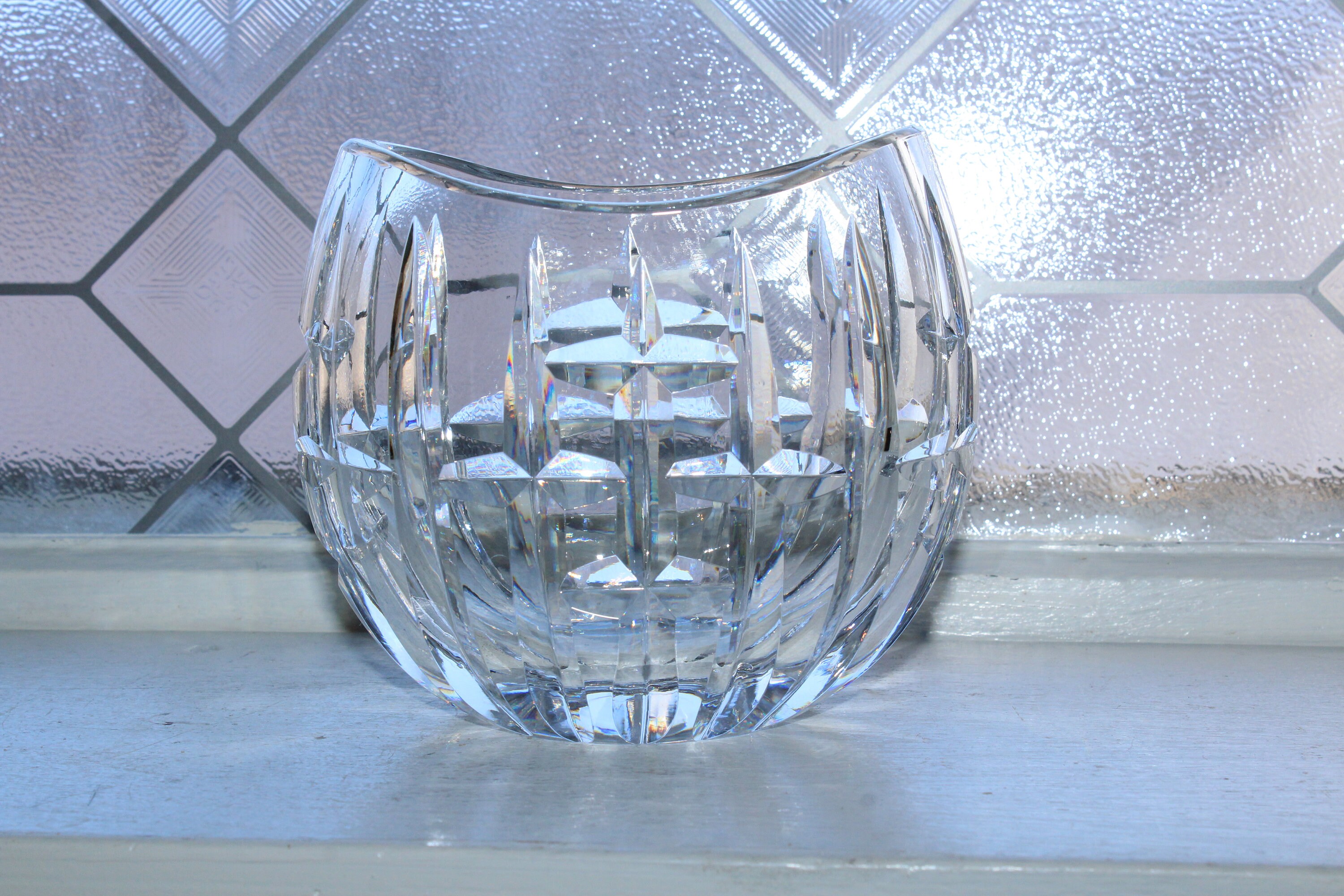 Waterford Crystal Oval Vase Vertical & Horizontal Cuts