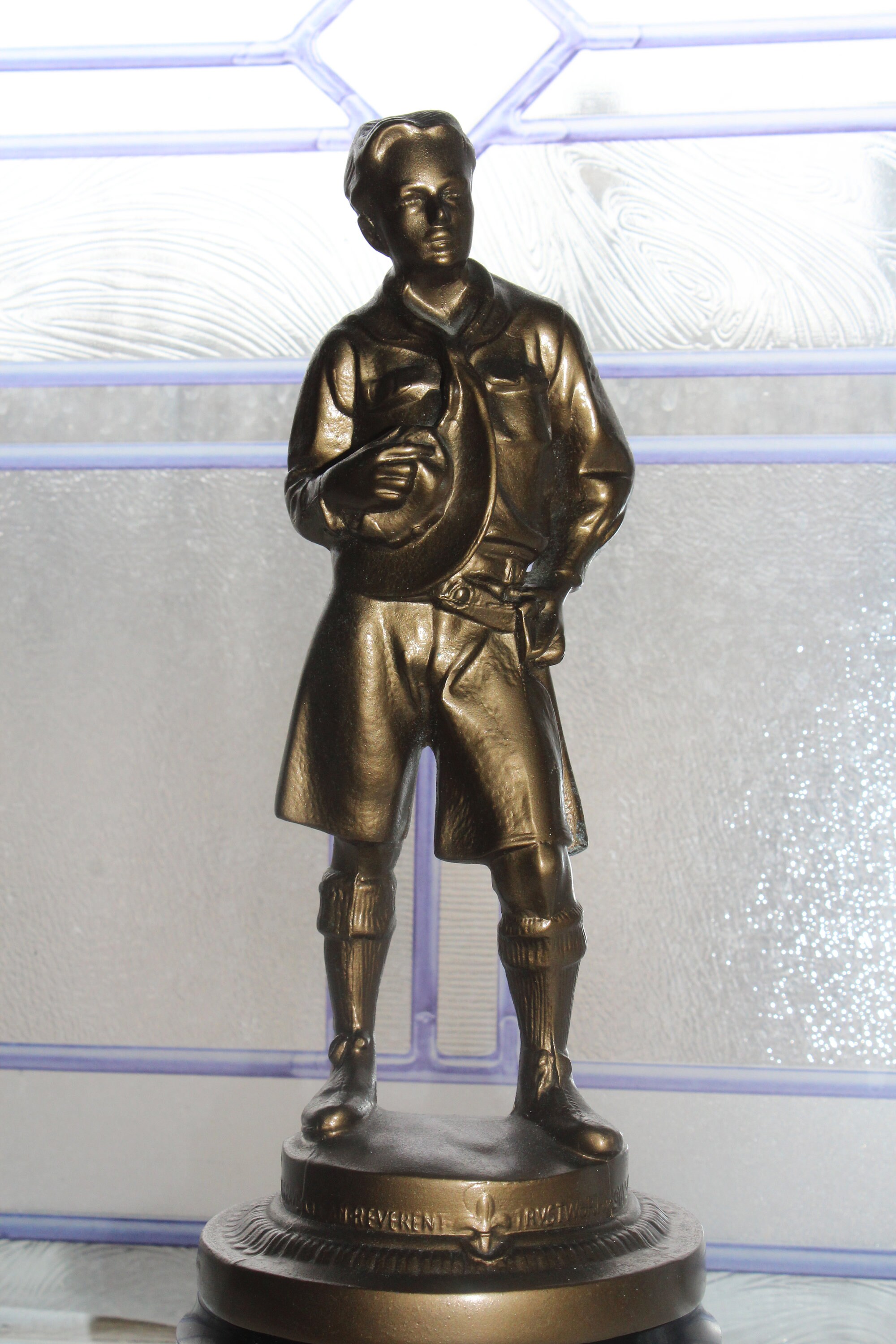 Antique Boy Scouts Statue Trophy 1915