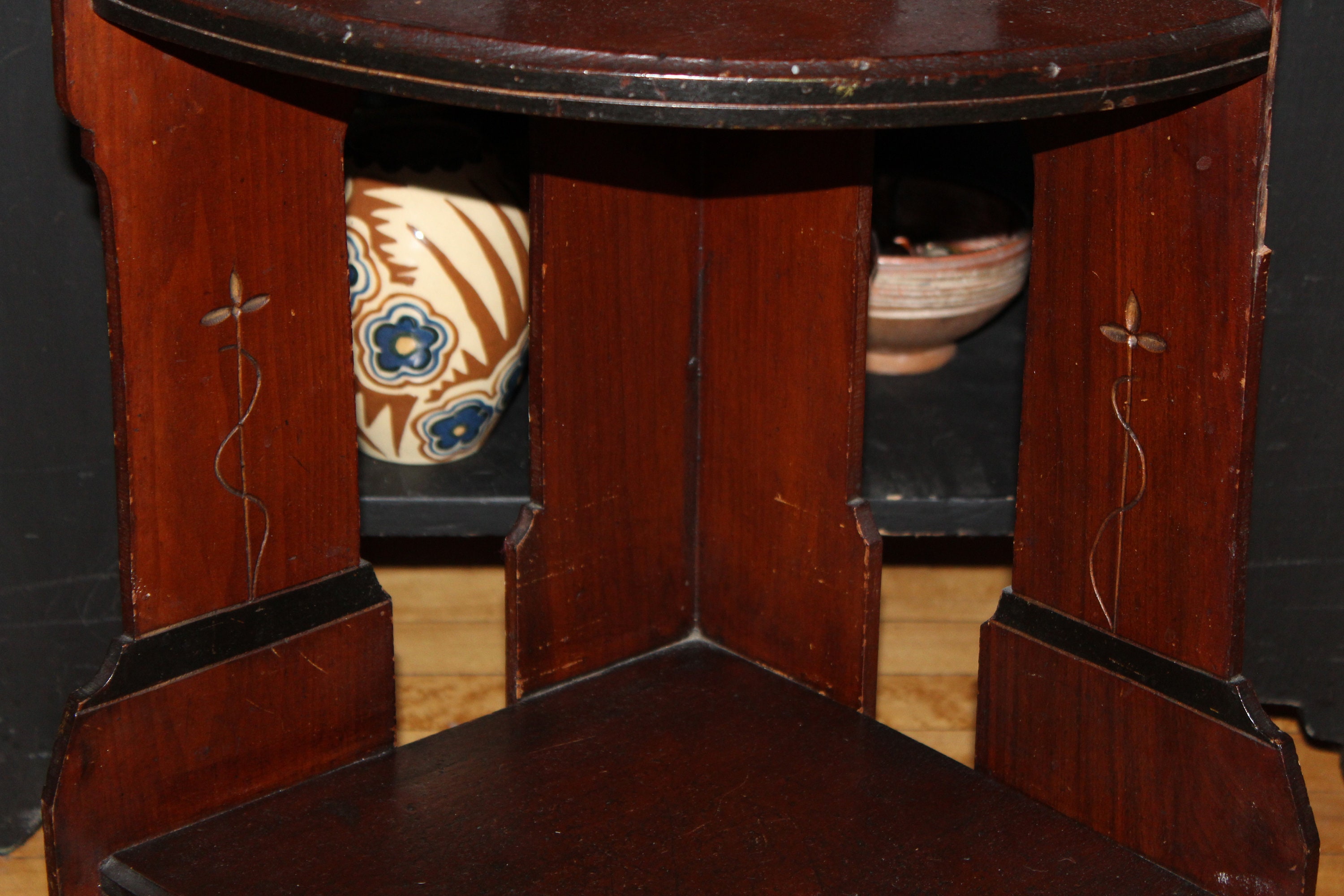 Antique Eastlake Corner Shelf Wood Stand