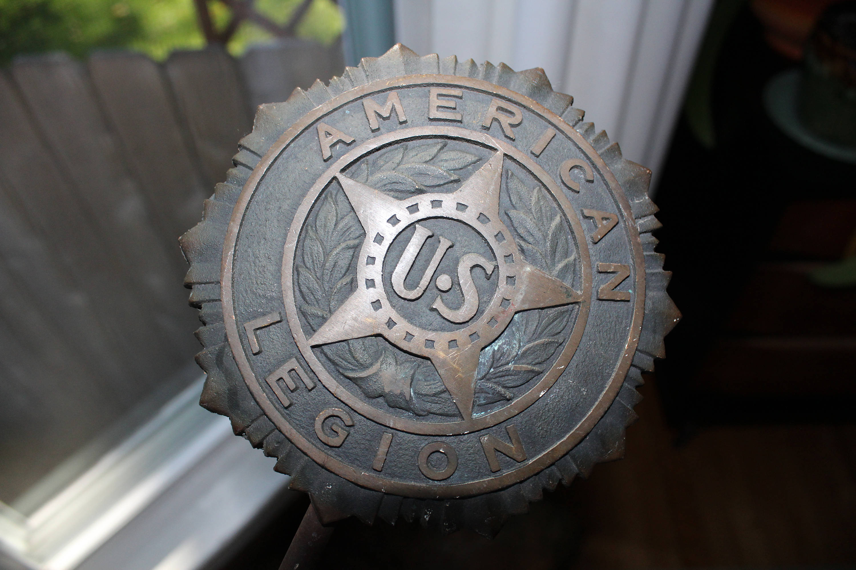 Vintage American Legion Bronze Grave Marker Flag Holder