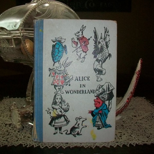 Vintage Book Alice's Adventures In Wonderland by Lewis Carroll 1940s HC