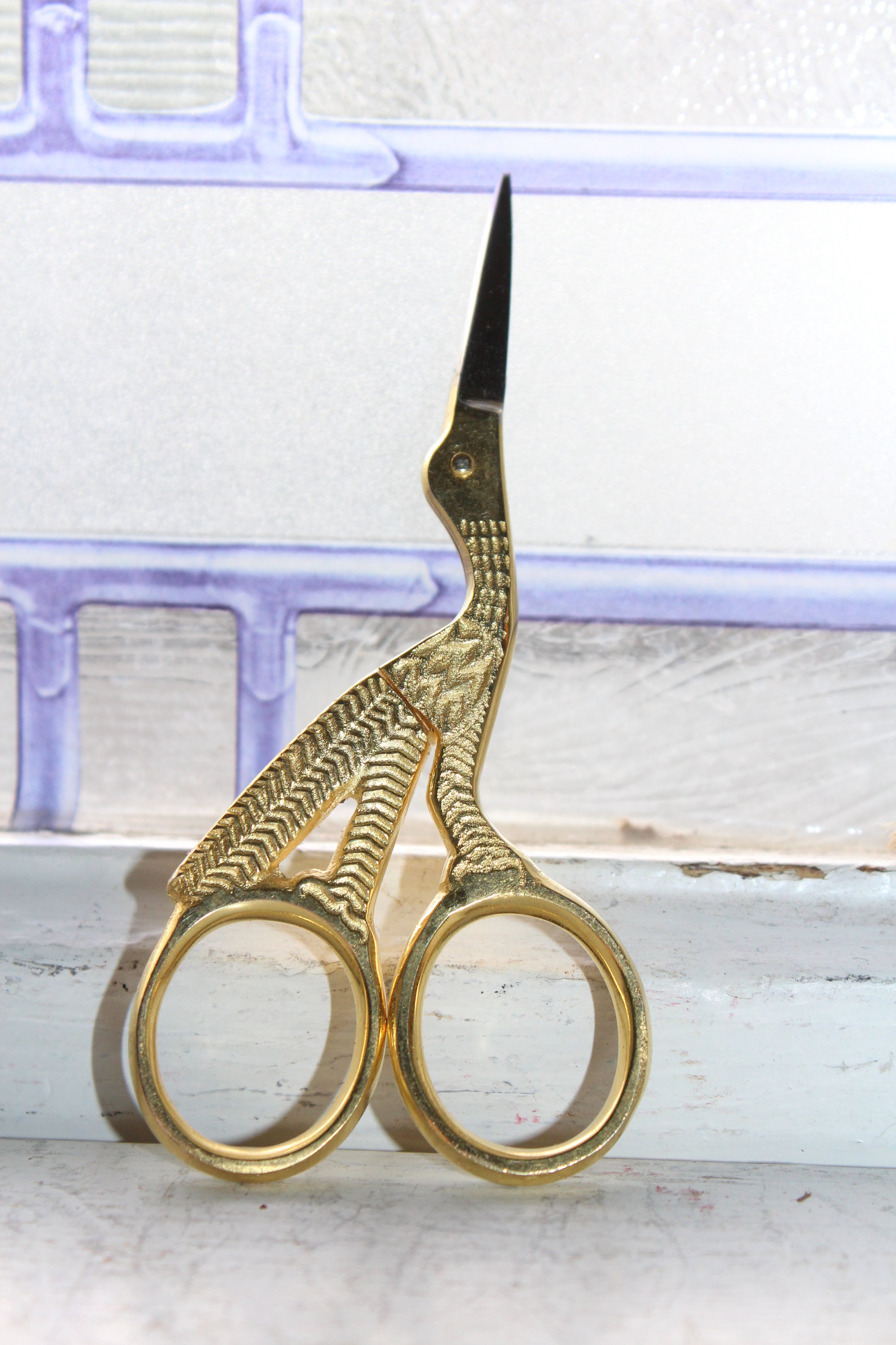 Vintage Stork Sewing Scissors