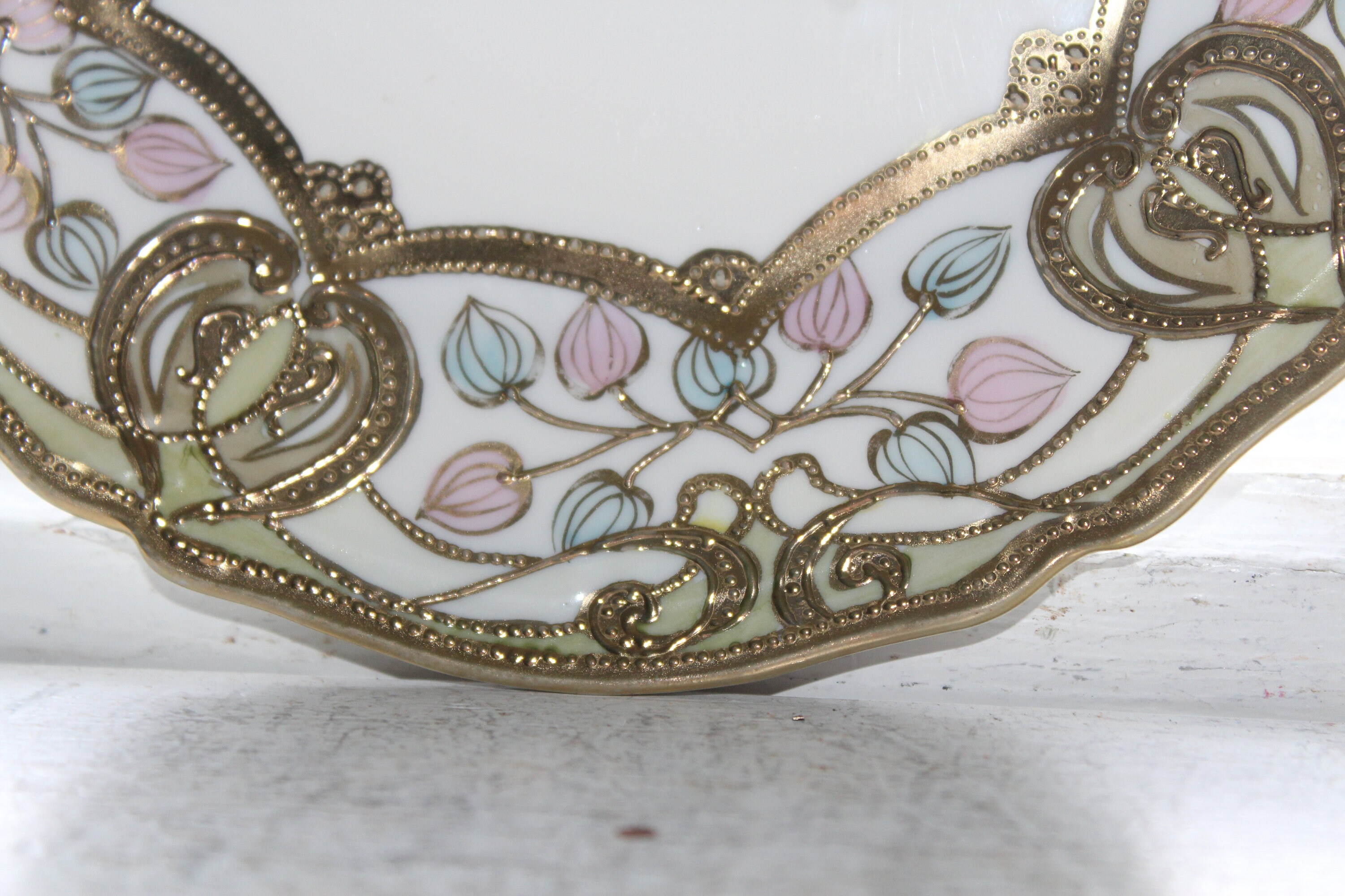 Antique Hand Painted Gold Encrusted Nippon Plate RC China Etsy