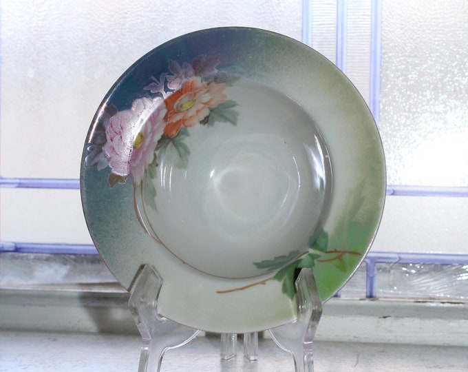 Antique RS Germany Bowl Candy Dish Bonbon Pink Blue Orange