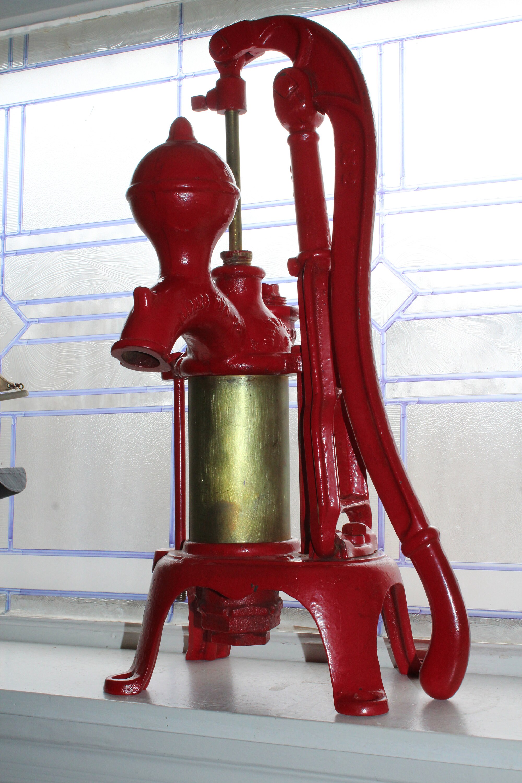 Antique Water Pump Cast Iron and Brass Barnes Mfg. Rustic Farmhouse