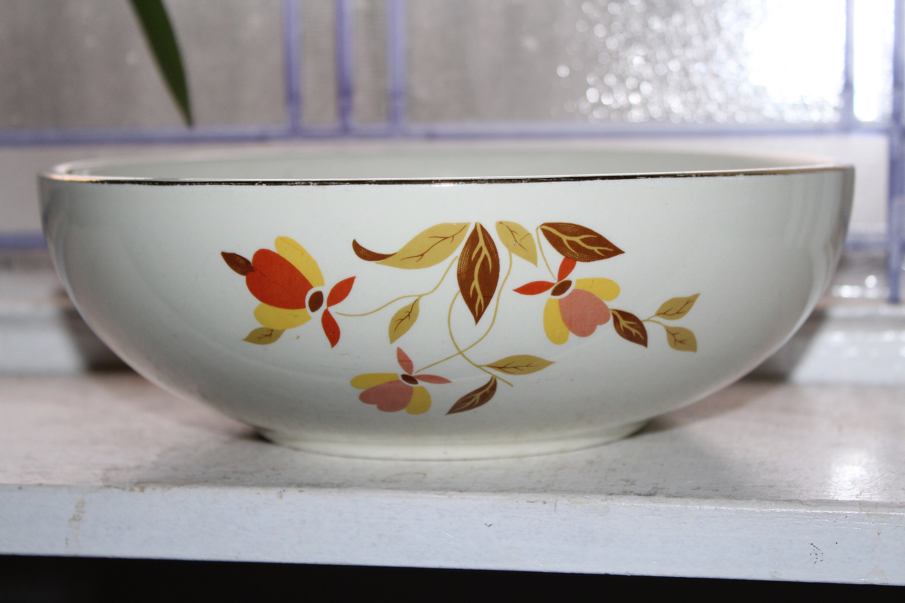 Autumn Leaf Bowl Hall China Serving Bowl Jewel Tea Vintage 1950s