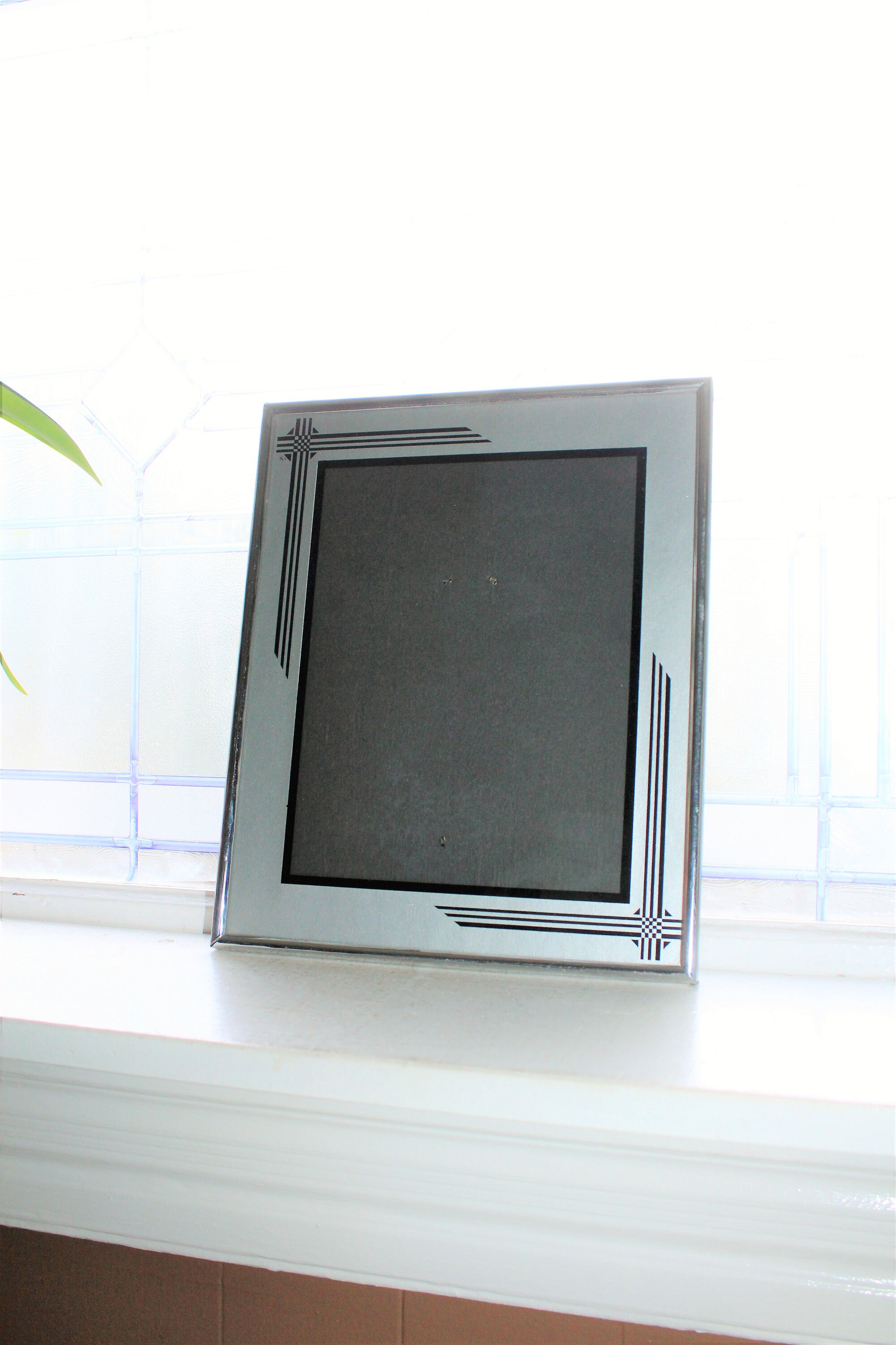 Art Deco Picture Frame 1920s Silver and Black