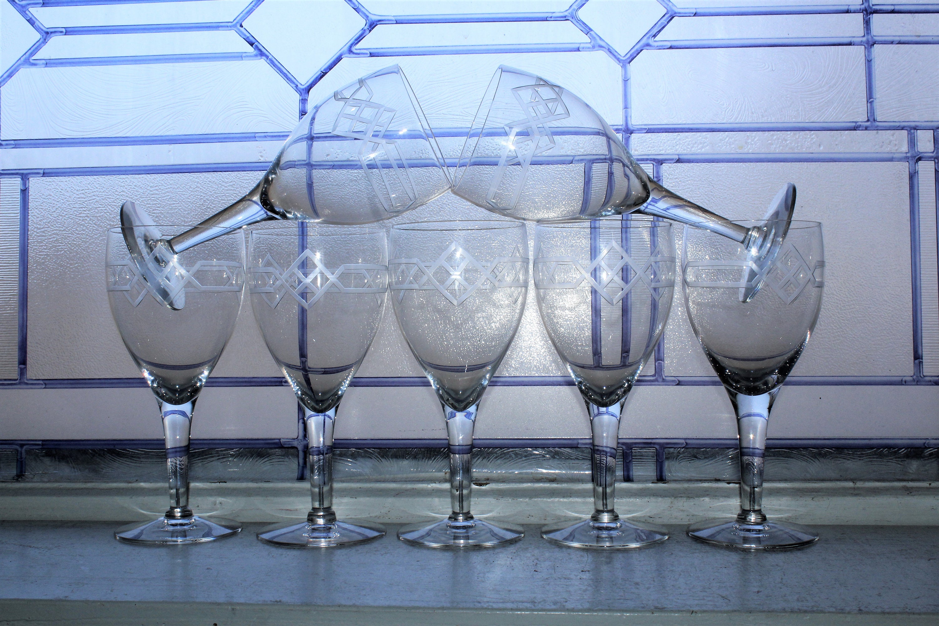 Vintage Art Deco Wine Glasses