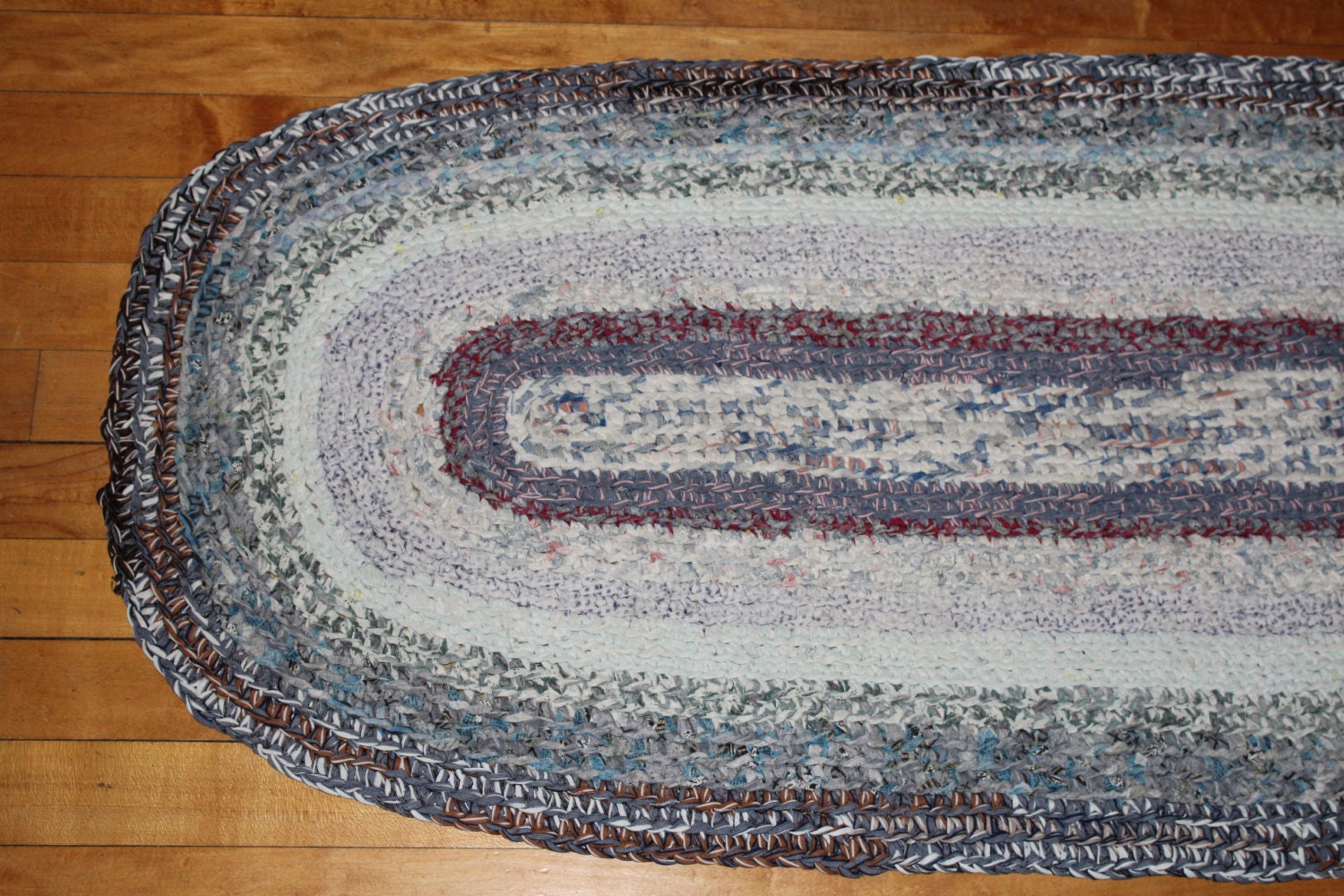 Antique Braided Rug Country Farmhouse Decor 55 x 20