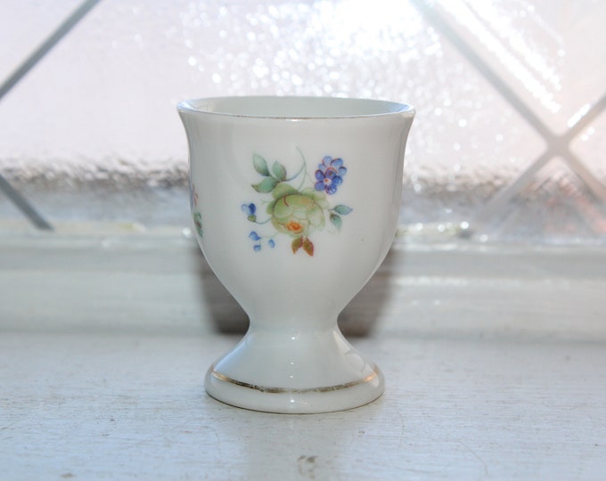 Vintage Porcelain Egg Cup Floral Motif