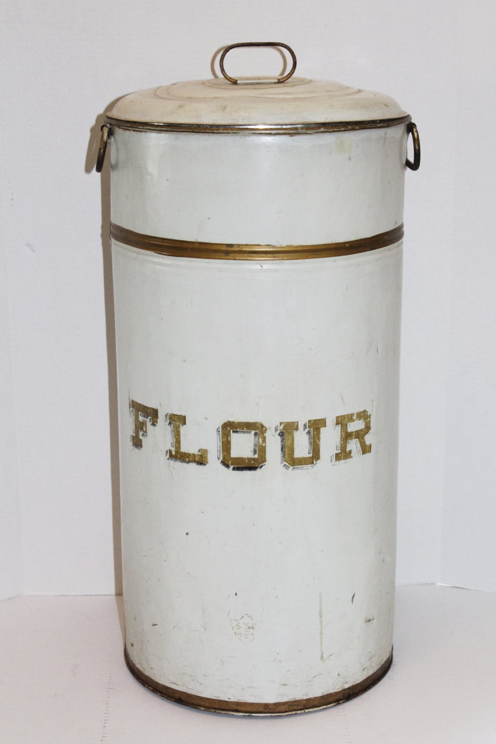 Antique Tin Flour Bin 25 Canister 1920s