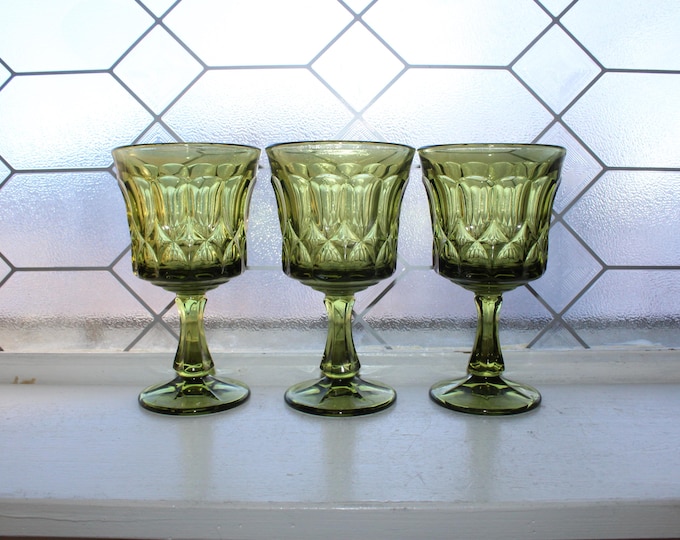 3 1970s Glass Water Tumblers Goblets Noritake Perspective