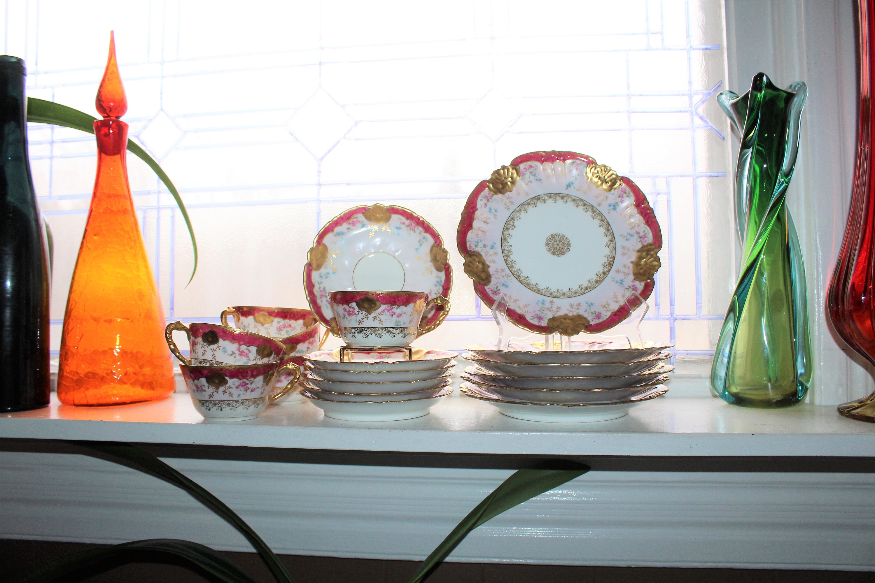 Antique Limoge Luncheon Tea Set 18Pc 6 Place Settings 1800s