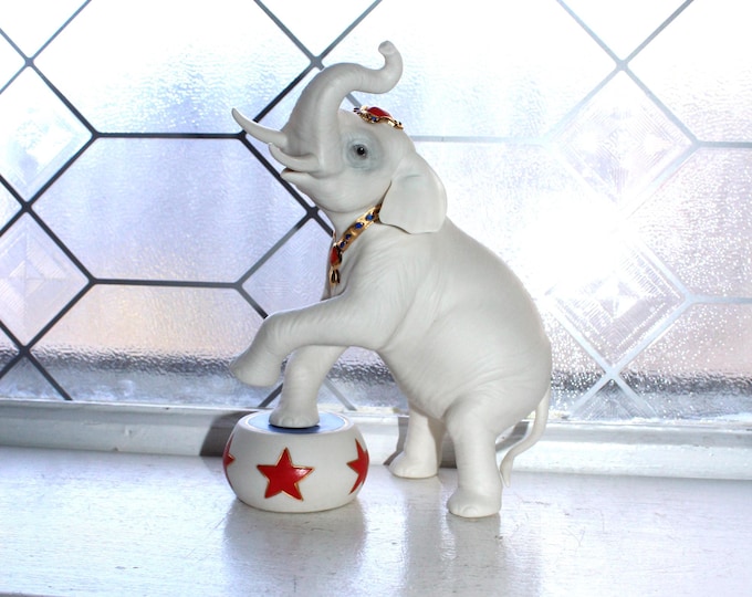 Large Vintage Cybis Porcelain Figurine Circus Elephant