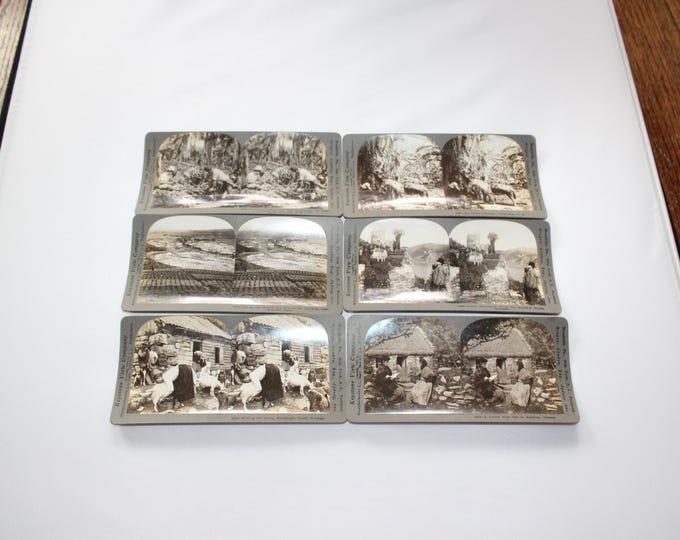 6 Antique Keystone Stereoviews Ireland Germany Japan Costa Rica Luzon Norway