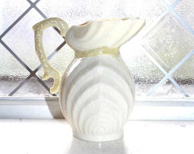 Vintage Belleek Double Shell Creamer Pitcher 1980s
